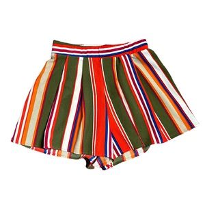 Hello miss stripe elastic waist shorts size S
